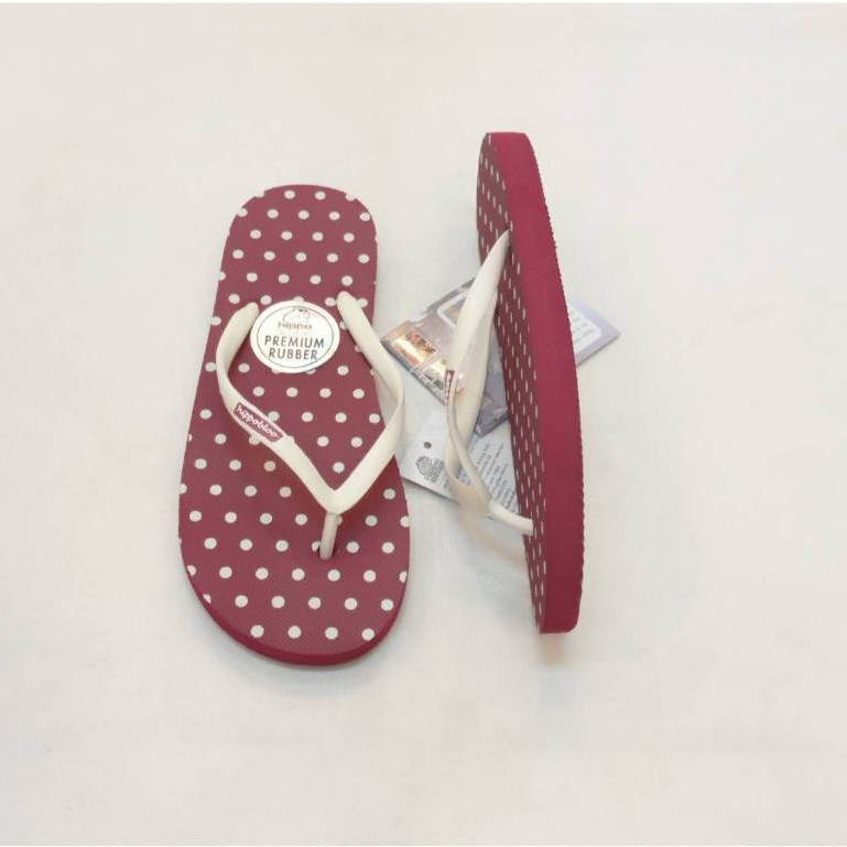 รองเท้าแตะลายจุด Hippo Bloo สีแดงตัดขาว ทนสีสดใส 12 สี รองเท้าอยู่บ้าน sandals ฮิปโป บลู ราคา ถูกที่สุด ดีลบีเคเค แกลเลอรีภาพที่ 8