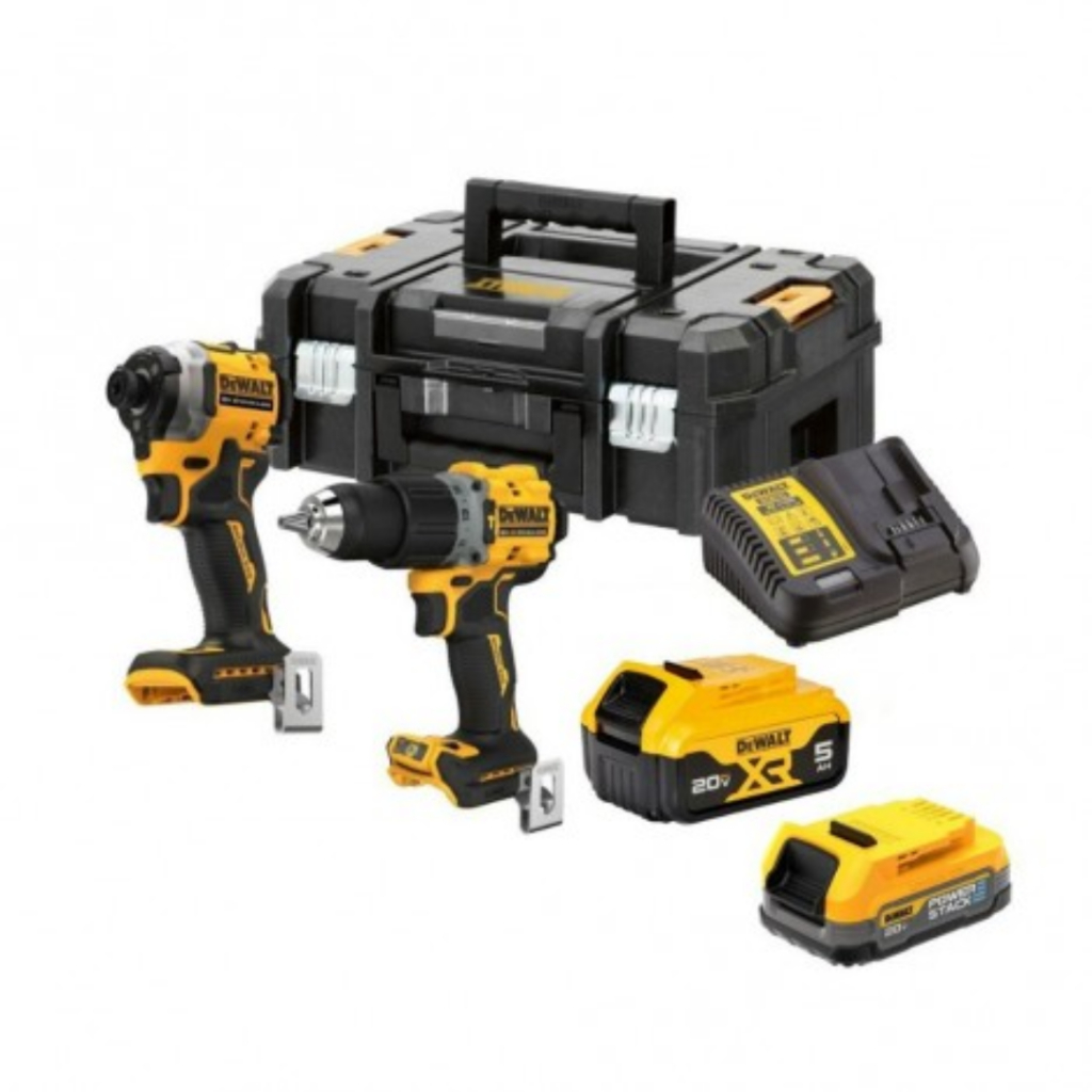 💥แท้ ส่งด่วน💥DEWALT ชุดสว่าน 20V รุ่น DCK2050P1E1T-B1 ชุดคอมโบสว่านกระแทกและไขควงกระแทกไร้สายไร้แปรง