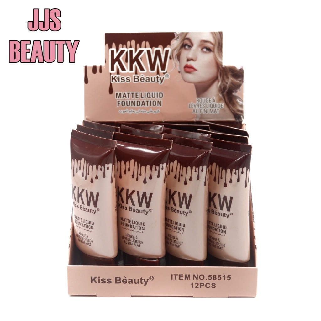 {12หลอด} Kiss Beauty KKW Matte Foundation รองพื้นปรับสีผิว เรียบเนียน ปกปิดเป็นธรรมชาติ no.58515