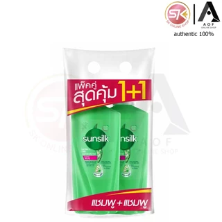 [แพ็คคู่] Sunsilk ซันซิล แชมพู + แชมพู , แชมพู + ครีมนวด 325 มล. x 2 ขวด