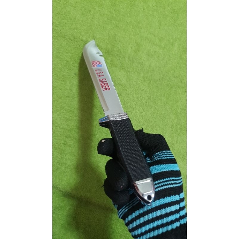 มีดสปาต้า SABER USA 708 ใบเลสด้ามยาง ยาว 45ชม มีดปลายแหลม