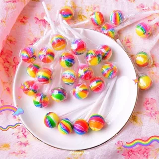 จูปาจุ๊บ อมยิ้ม อมยิ้มมินิสายรุ้ง Mini Lollipop 50-100ชิ้น รสหวานอร่อย ขนมปาร์ตี้ รสผลไม้รวม