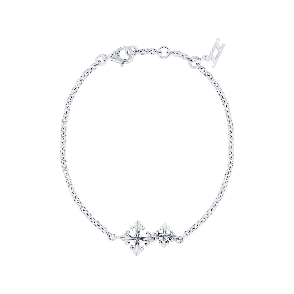 AKE AKE Diamond Cross Bracelet สร้อยข้อมือเงินแท้925 เครื่องรางกางเขน ขัดเงาพิเศษ พร้อมลงดำขับลาย