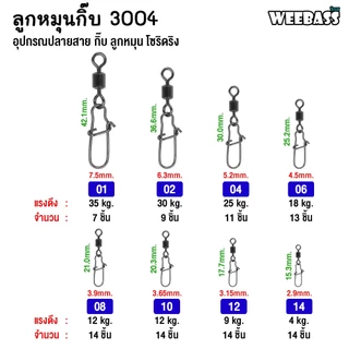 WEEBASS ลูกหมุน - รุ่น ลูกหมุนกิ๊บ 3004 Snap Swivel (แบบซอง)