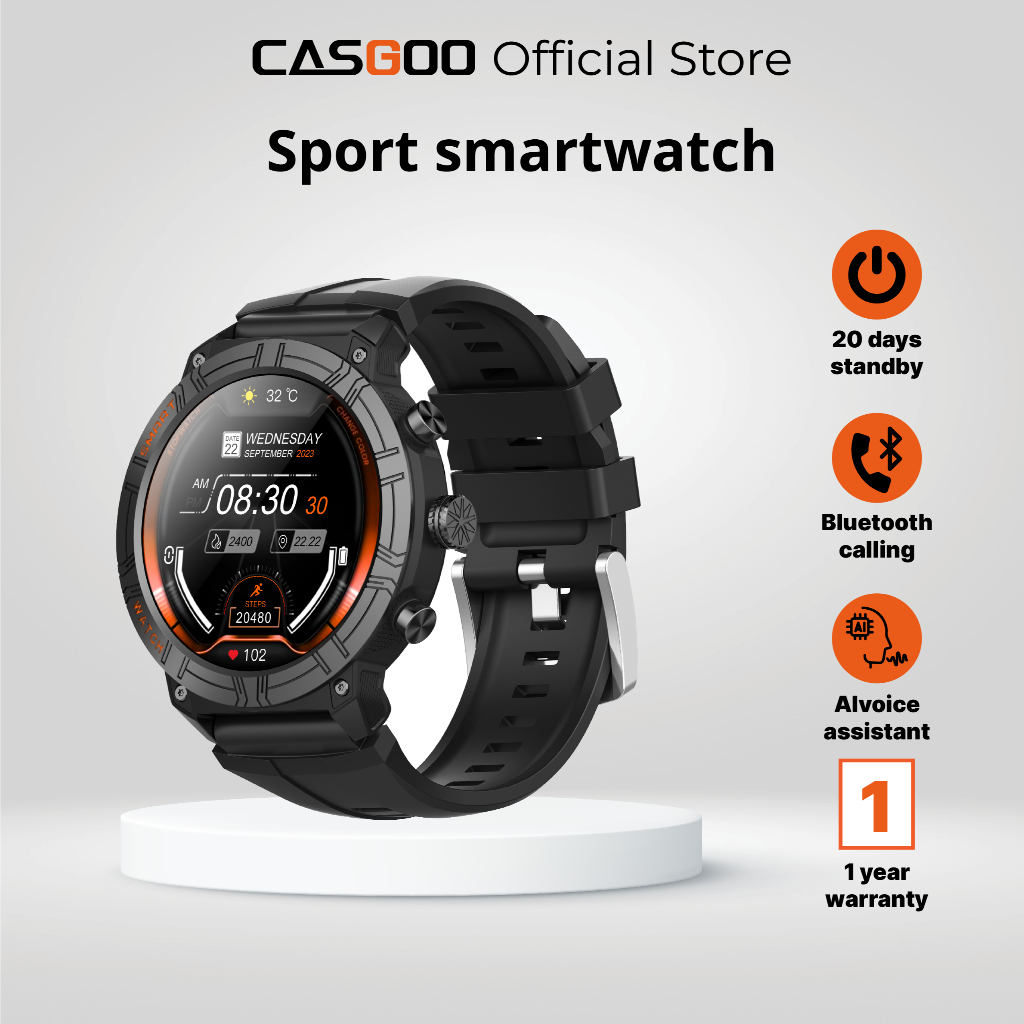 CASGOO G5 สมาร์ทวอทช์ smartwatch Bluetoot โทรออกได้ กันน้ำ 1.52" Screen IP68 กันน้ำ Waterproof