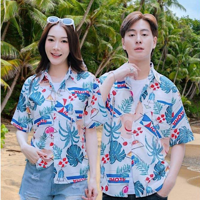 Pink3130 เสื้อฮาวายลายใหม่2026 KTIER ทรงวัยรุ่น หญิงชายใส่ได้ ผ้าโพลีพรีเมี่ยม ไซส์38-56นิ้ว งานปัาย ลายคมชัด  **1ตัว**