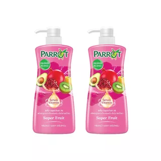[2 ขวด]แพรอทครีมอาบน้ำ เซรั่ม วิตามิน ซุปเปอร์ฟรุ๊ต 450 มล. Parrot Shower Cream Serum Vitamin Super Fruit 450ML.