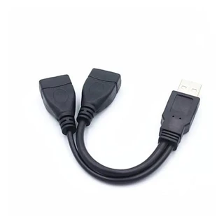 สั่งซื้อเลย! USB 2 0 ชายสอง USB หญิงสายแยก 2 พอร์ต USB Hub Data Cable สําหรับชาร์จและถ่ายโอนข้อมูล