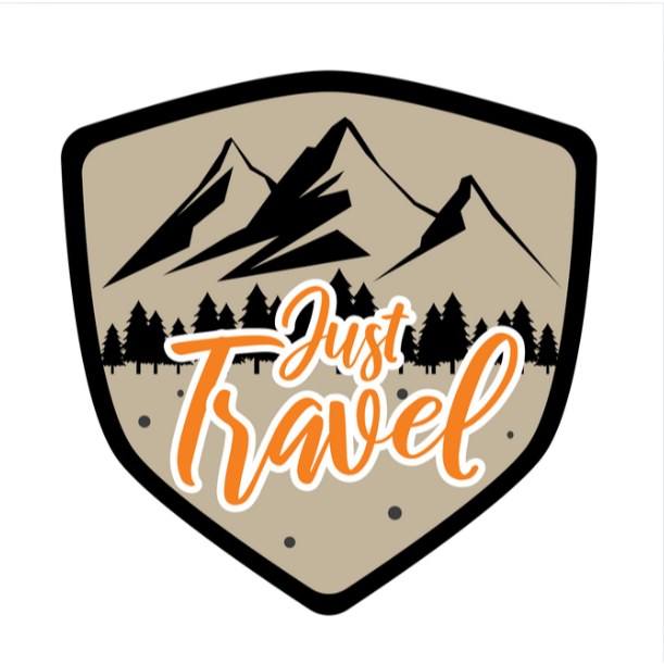 สติ๊กเกอร์ติดรถ สติ๊กเกอร์ท่องเที่ยว ภูเขา Just Travel กรอบสามเหลี่ยม ไดคัทและปริ้นต์ กันน้ำ กันแดด PVC