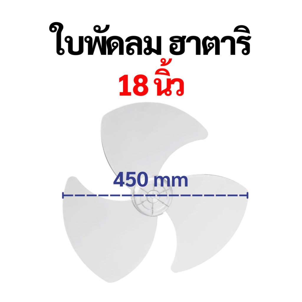 ใบพัดลม Hatari ฮาตาริ เกรด A เหนียวพิเศษ ขนาด 12 14 16 18 นิ้ว  ใบพัด Hatari อะไหล่พัดลม - 4