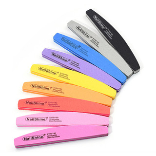 ตะไบเล็บ 100/180 รุ่น ครึ่งกลม NailShine ตะไบบัฟ ตะไบขัดเล็บ (1ชิ้น)