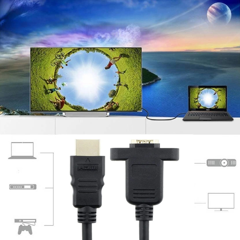 สายเคเบิลอะแดปเตอร์ HDMI ตัวผู้ เป็น HDMI ตัวเมีย 30 ซม. พร้อมรูสกรู 2 รู - รูปที่ 4