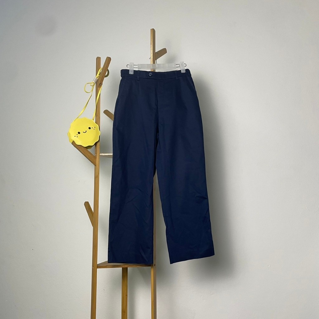 กางเกงคูลอตสีน้ำเงิน แบรนด์ IEDIT เอวสมอคก่อนยืด 27 ตึง 34 สะโพกก่อนยืด 36 ตึง 38 เป้า 12 ยาว 34