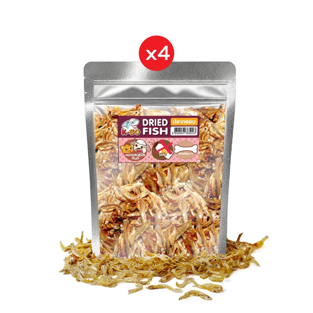 Bok Bok ขนมหมา ขนมสุนัข สัตว์เลี้ยง ขนมแมว ปลากรอบ 50 กรัม 4 ซอง ไม่เติมเกลือ ไม่ปรุงรส อบแห้ง สำหรับ หมา แมว