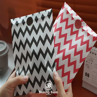 Baking barn (100 ชิ้น/แพ็ค) ถุงกระดาษ ถุงแพ็คของ ซองกระดาษลายมินิมอล Paper bag