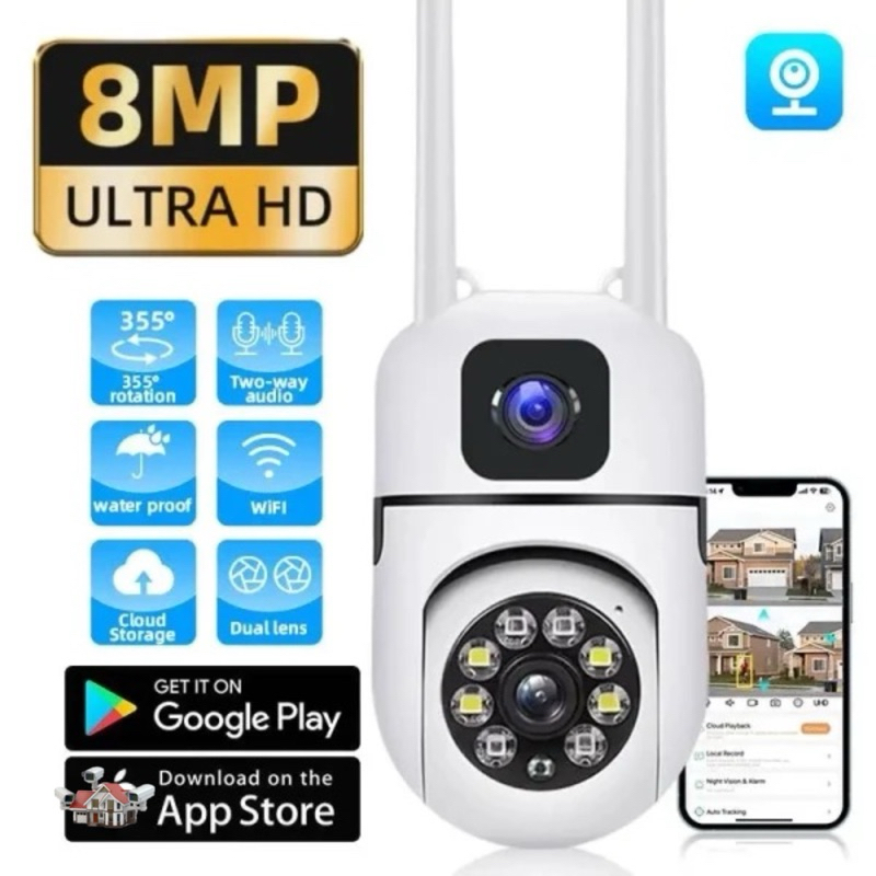 กล้องวงจรปิด360wifi PTZ HD5MPOutdoorIndoorwireless IP Securety CCTVCameraภาพคมชัดผ่านมือถือ app v380pro