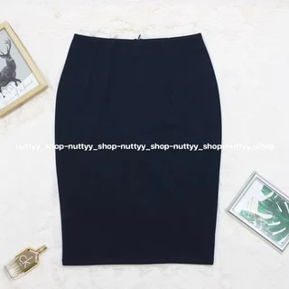 กระโปรงทรงสอบผ้าโรเชฟเรียบผ่าหลังทับเกรย22นิ้ว (S-XL)N