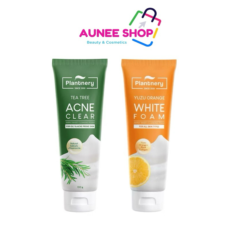 ส่งฟรี/มีไลฟ์ (หลอด)โฟมล้างหน้า แพลนท์เนอรี่ วิป โฟม 100 กรัม Plantnery Tea Tree Acne / Yuzu Orange VitC Whip Foam 100g.