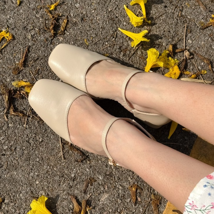 (💚 Size 39-43) Square Head Shoes รองเท้าคัทชูส้นเตี้ย