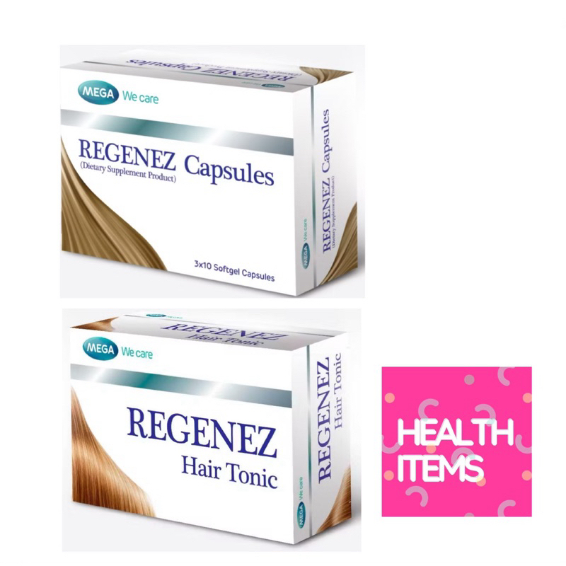 MEGA We care เมก้าวีแคร์ REGENEZ Capsules รีจีเนซ แคปซูล / REGENEZ HAIR TONIC รีจีเนซ แฮร์ โทนิค