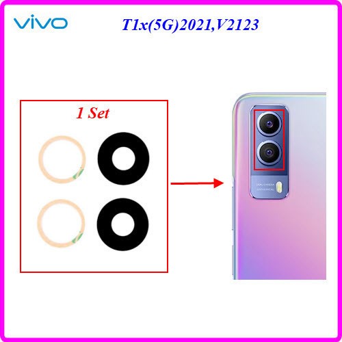 ชุดกระจกเลนส์กล้อง Vivo T1x(5G) 2021,V2123A(1 Set)