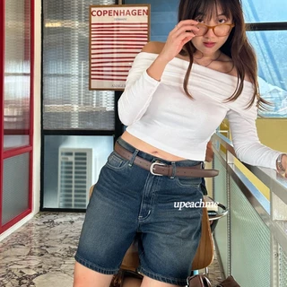 *มีส่งด่วน* upeachme(Z0004) Hey Belt เข็มขัดหนัง เส้นหน้า วัสดุพรีเมียม อะไหล่เงิน