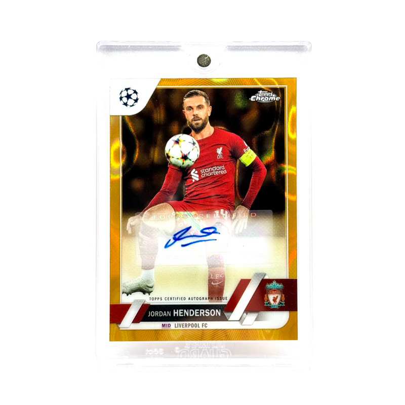 Topps Chrome UCC 22/23 Jordan Henderson Liverpool FC Chrome Autograph Gold Lava Refractors