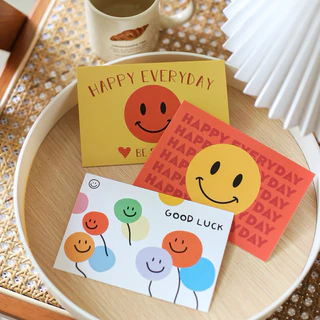 พร้อมส่ง (ส่งไวปรานจรวด) การ์ดแต่งผนัง การ์ด Smile การ์ดแต่งห้อง โปสการ์ด