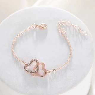 Vogue🌟พร้อมส่ง🌟แฟชั่นสร้อยข้อมือหัวใจพีชสร้างสรรค์สร้อยข้อมือข้อมือที่เรียบง่ายหัวเข็มขัดสร้อยข้อมือโลหะ (BRL-1/BRL-2)