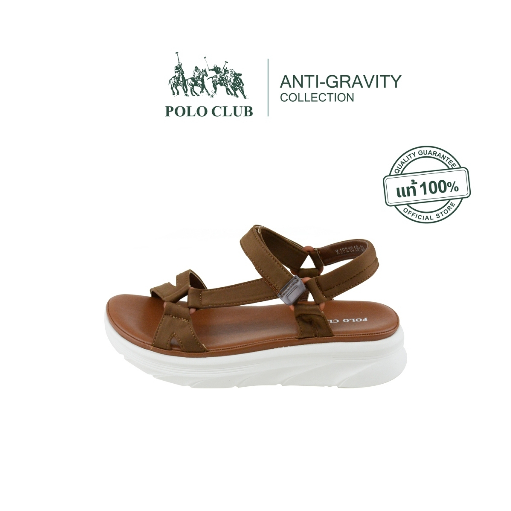 POLO CLUB รองเท้าแตะแบบสวม รุ่น AG-2813 สีน้ำตาล| รองเท้ารัดส้นผู้หญิง สูง 2 นิ้ว