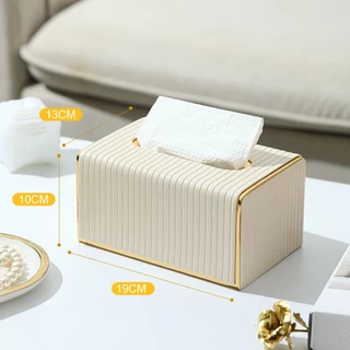กล่องใส่ทิชชู่ วัสดุ หรู ดูดี มีขอบทอง Luxury Design ตกแต่งห้องสวยงาม แข็งแรง ทนทาน กระดาษเช็ดหน้า ส่งจากไทย ส่งเร็ว