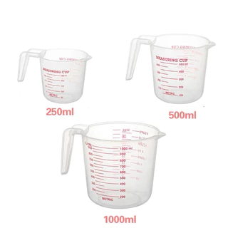ถ้วยตวงพลาสติก เหยือกตวงพลาสติก สเกลแดง 250/500/1000ml
