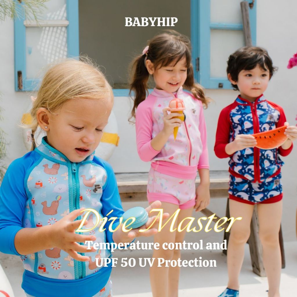 ชุดว่ายน้ำเก็บอุณหภูมิ มี Nappy กันอุจจาระเด็ก ชุดว่ายน้ำกันแดด ชุดว่ายน้ำเด็กเล็ก