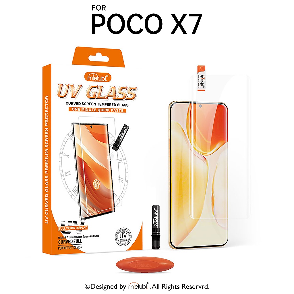 กระจกนิรภัย UV Mietubl For POCO X7 แถมอุปกรณ์ติดฟรี เต็มจอ