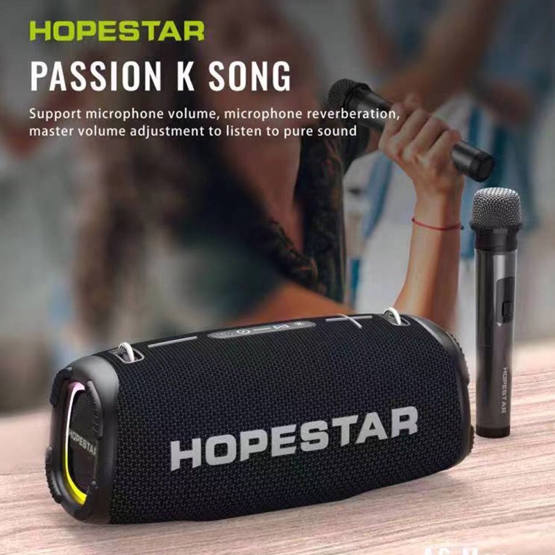 SY-ลำโพงบลูทูธHOPESTAR A6Max 80วัตต์ แถมไมค์1อัน ปรับเบสได้ 3โหมด ของแท้100%