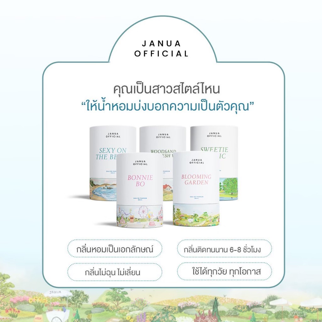 น้ำหอมแจนยัวร์ Janua Perfume ทุกคอลเลคชั่น Bonnie Bo, Sexy on the Beach, Mine Wish, Passion Love ขนา