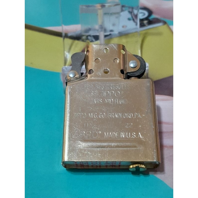 อะไหล่ถังใน zippo สีทองขนาดมาตรฐานของใหม่ไม่ผ่านการใช้งาน