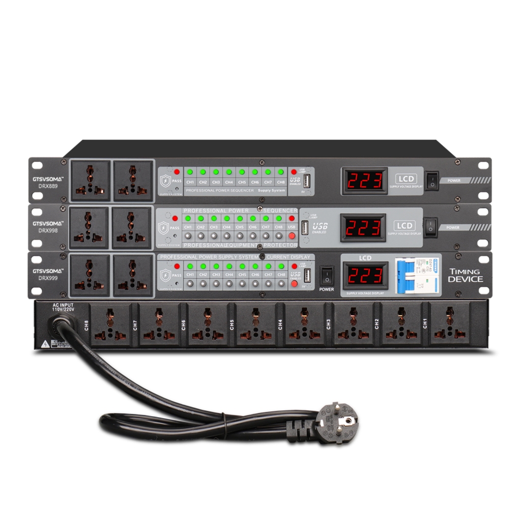 GTSVSOMA®  10 ช่อง 220V ปลั๊กไฟสัญญาณเสียง พร้อมสวิตช์อิสระและซ็อกเก็ต usb,  ปลั๊กไฟติดแร็ค - รูปที่ 6