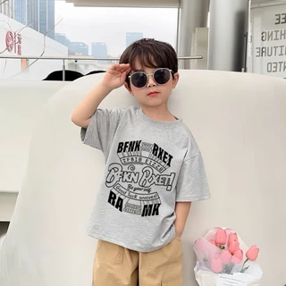 Beryl kids🌸เสื้อแขนสั้นเด็กแฟชั่น🎀เสื้อยืดคอกลม งานสกรีนหล่อๆ สไตล์เกาหลี ฤดูร้อน ลำลองใส่สบาย