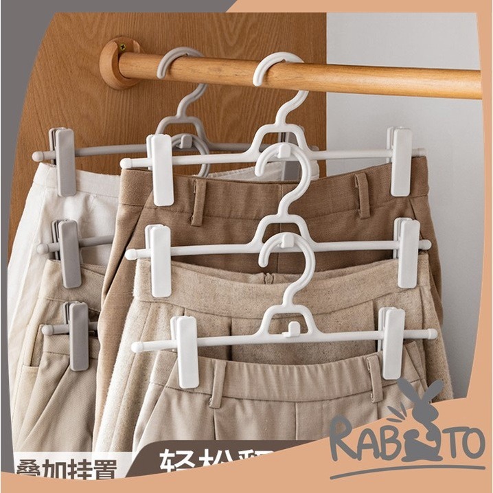 【RABITO สินค้าดี】CTN003 ไม้แขวนกางเกง แพ็ค5ชิ้น คุณภาพญี่ปุ่น