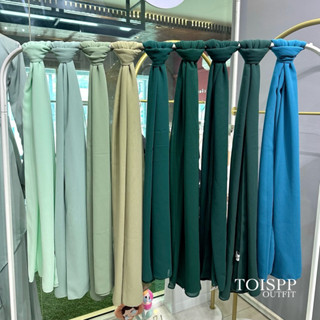 ผ้าพันชีฟองเนื้อทราย (โทนสีเขียว 💚🌲)