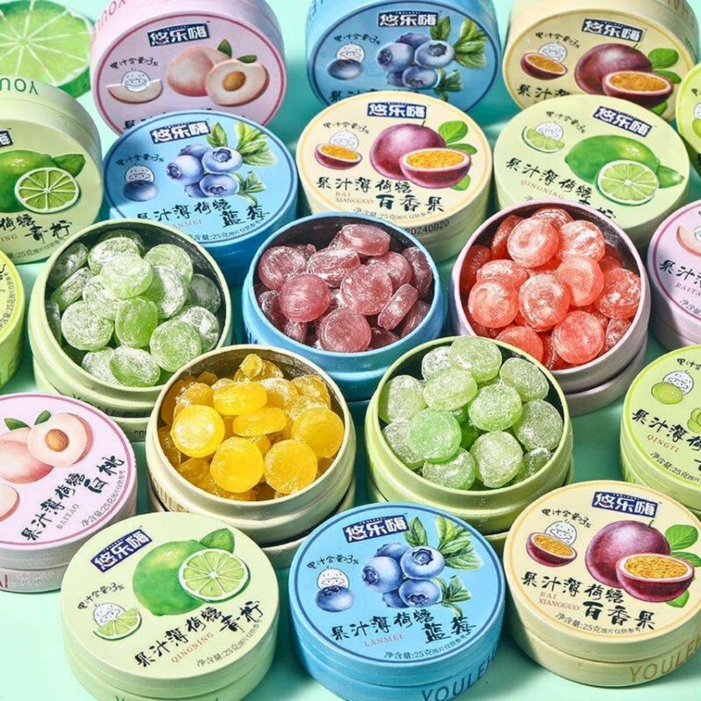 ลูกอมมิ้นผลไม้ 9 รส ในตลับน่ารัก Mint Candy (1 ตลับ 25 กรัม) ลูกอมมิ้นต์ รสผลไม้ ทำจากน้ำผลไม้แท้ 3% พร้อมส่ง - รูปที่ 5
