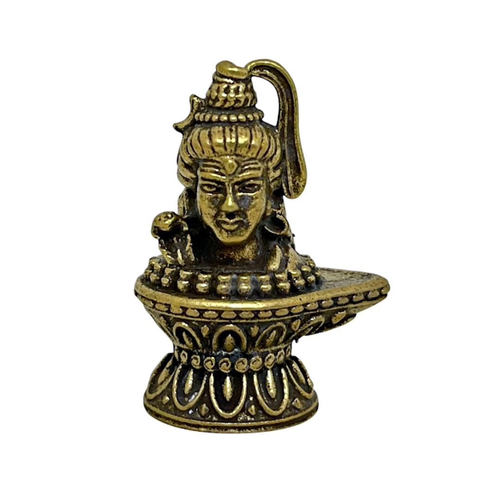ศิวลึงค์ ลึงค์ ตัวแทนแห่งองค์พระศิวะ วัสดุทองเหลือง สูง 3.5 cm. shiva lingam mini brass statue