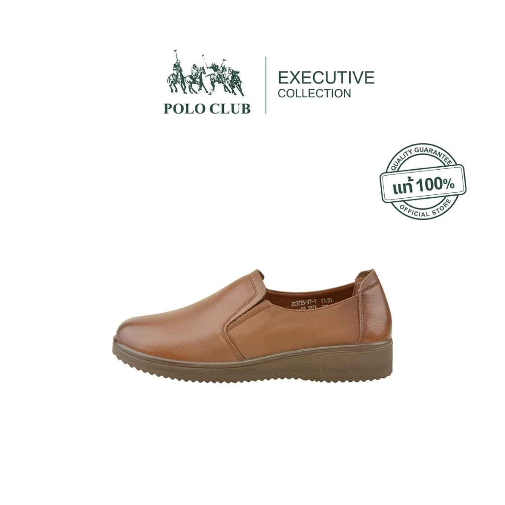 POLO CLUB รองเท้าหนัง รุ่น EX-1932 สีน้ำตาล | รองเท้าคัดชูผู้หญิง