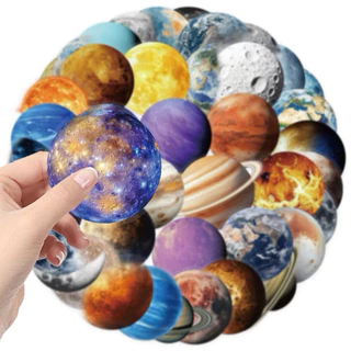 สติ๊กเกอร์ 🪐 ดวงดาว 68 อวกาศ 50ชิ้น จักรวาล ดาราศาสตร์ galaxy นาซ่า นักบินอวกาศ NASA ยานอวกาศ UFO จรวด ดาว ติด กระเป๋า
