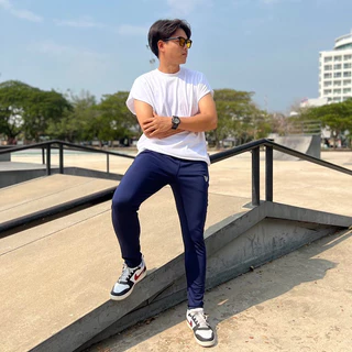 กางเกงขายาว jogger Slim2 สีกรม สีดำดีไซน์ทรงสวยเข้ารูปใส่เท่ *