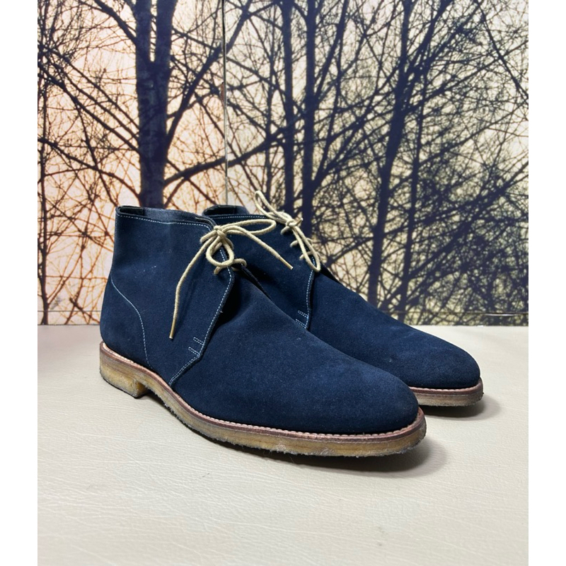 crockett & jones navy suede chukka boots made in england