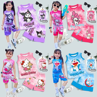 ชุดเด็กลายมัดย้อม แขนกุด กล้าม ขาสั้น และผ้าไมโครไฟเบอร์พิมพ…