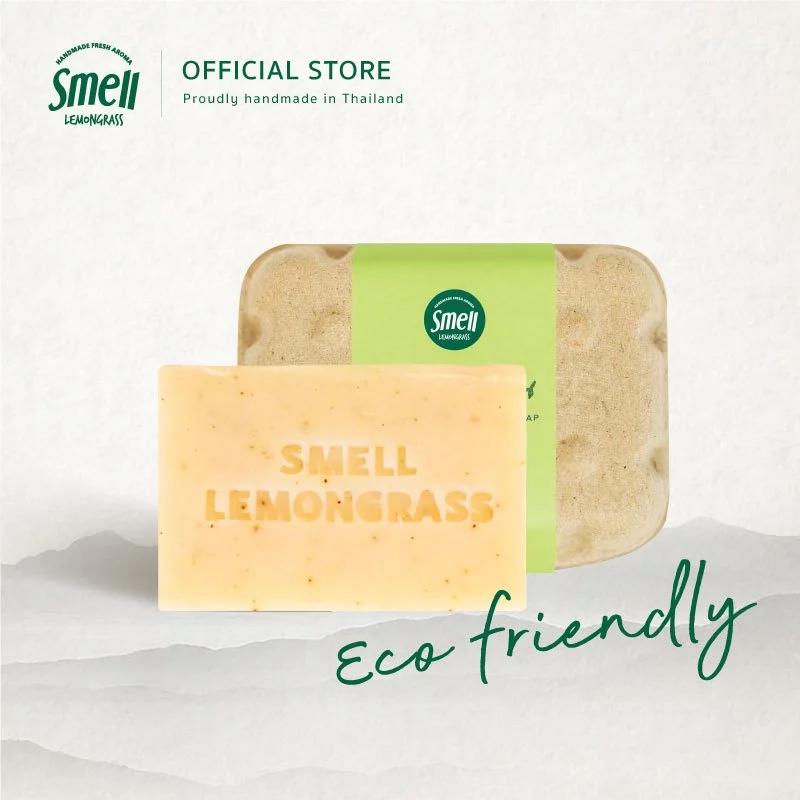 Smell Lemongrass Lemongrass Handmade Soap 100G สบู่ตะไคร้ ขนาด 100 กรัม อุดมด้วยวิตามิน ใช้ได้ทั้งใบหน้าและร่างกาย