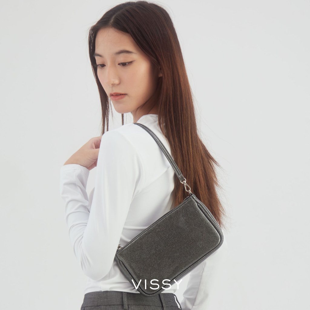 [VISSY] Berri crystal หนังPU กากเพชร กลิตเตอร์ กระเป๋าสะพายไหล่